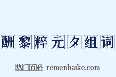 酬黎粹元夕组词是什么意思的图片